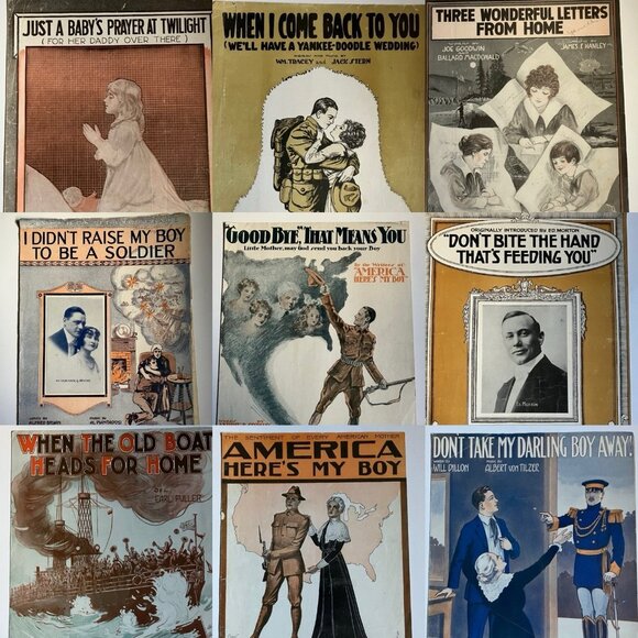 1910s Vintage Sheet Music WWI Patriotic - I Didn’t Raise My Boy to Be a Soldier - Picture 1 of 16